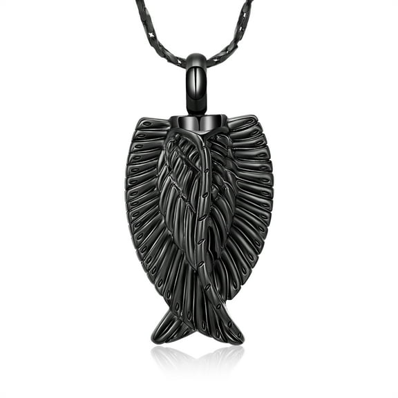 Angel Wing Cremation Necklace for Ashes Memorial Urn Pendant Jewelry for Ashes