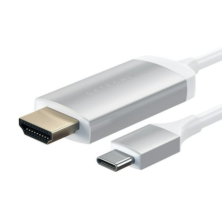 Satechi Aluminum Type-C to HDMI Cable 4K 60Hz Supports MacBook Pro, ChromeBook, Dell, Samsung S8 and More