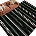 thumbnail image 2 of 5'x8' Area Rugs, Black Green White Indoor Outdoor Area Rug for Living Room Bedroom, Boho Vintage Abstract Striped Lines Washable Bathroom Rugs Kitchen Floor Carpet Mats Home Decor Aesthetic, 2 of 8