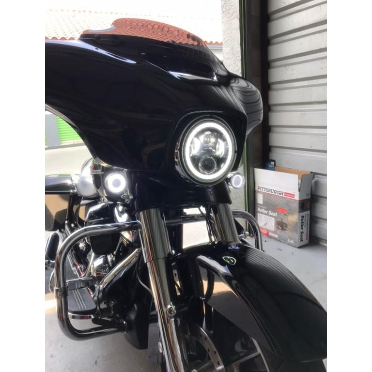 Eagle Lights 8700G2 7-Inch LED Headlight For Harley Davidson - Chrome, DOT Approved, Plug & Play