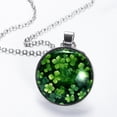 thumbnail image 2 of Saint Patrick's Day Elegant Glass Circular Pendant Women's Necklace, 2 of 5