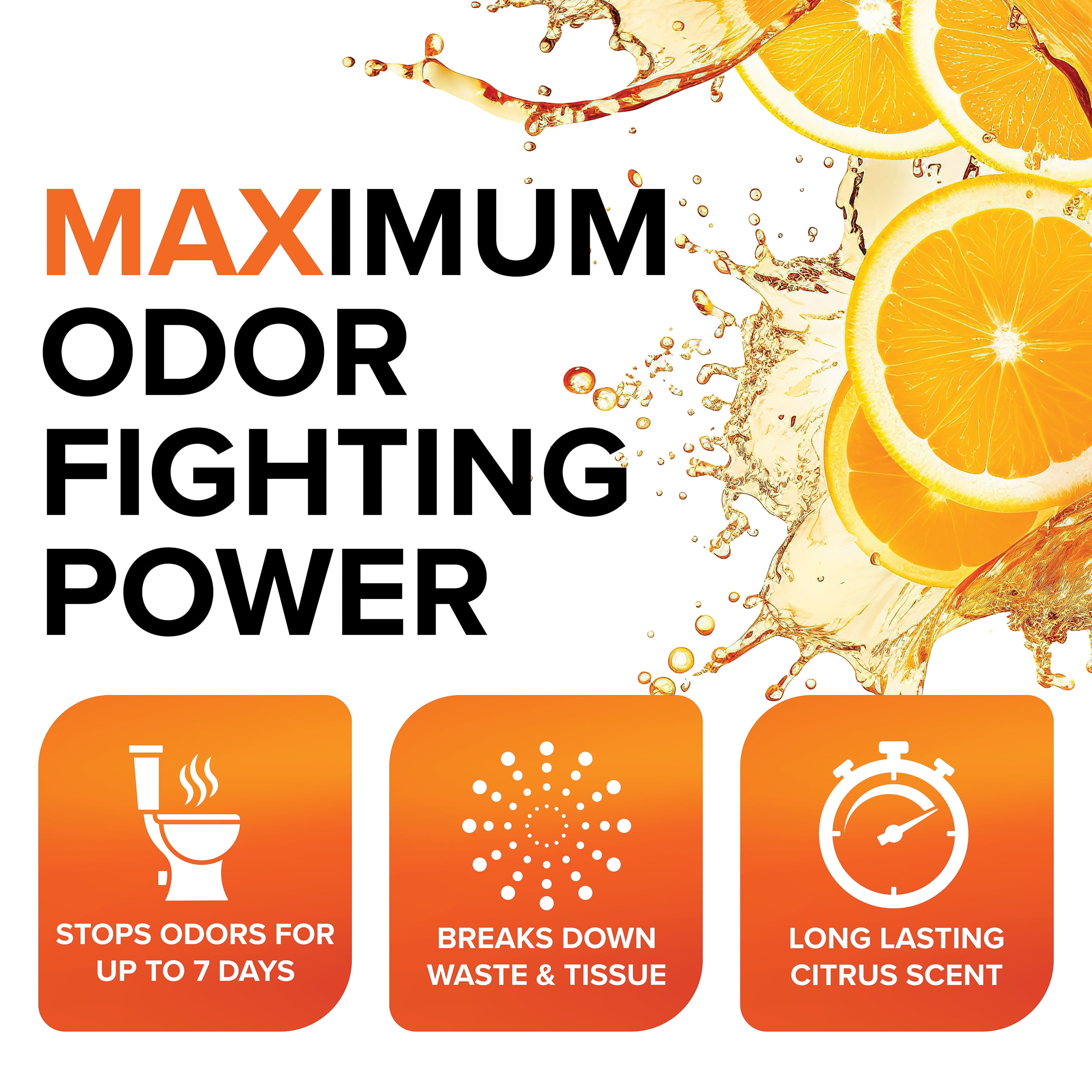 (2 pack) Camco TST MAX RV Toilet Treatment, Ultra-Concentrated Formula, 32oz, Orange (41192)