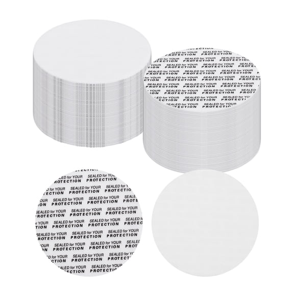 Uxcell 52mm / 2.05" Foam Lid Liner, 100 Pcs Adhesive Round PS Pressure Sensitive Seals, Cap Liners Resistant Tamper for Plastic Glass Jar Bottle Cap Canning Vials Seals