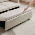 thumbnail image 3 of Ucloveria 55" Velvet Convertible Loveseat Sleeper Sofa Couch w/ 2 Lumbar Pillows, Adjustable Pull-Out Bed and Removable Armrest, 3 of 8