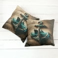 thumbnail image 5 of Ambesonne Nautical Throw Pillow Cover Pack of 2, Anchor with Sailing Ship, 2 Pcs-40"x40", Sand Brown Dark Teal, 5 of 5