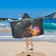 thumbnail image 2 of Yayeee Kids Hooded Towels Toddler Soft Absorbent Beach Bathing Wrap 50" x 23.5", Black Astronaut, 2 of 5