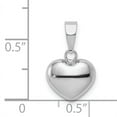 thumbnail image 3 of 14k White Gold 3D Puff Dangle Heart Pendant, 3 of 3