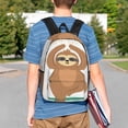 thumbnail image 4 of Rateoe Cute Sloth In Yoga Pose Tree Pattern Student Backpack Water-resistant Backpack 15-inch Laptop Backpack Lightweight Adjustable School Backpack, 4 of 6