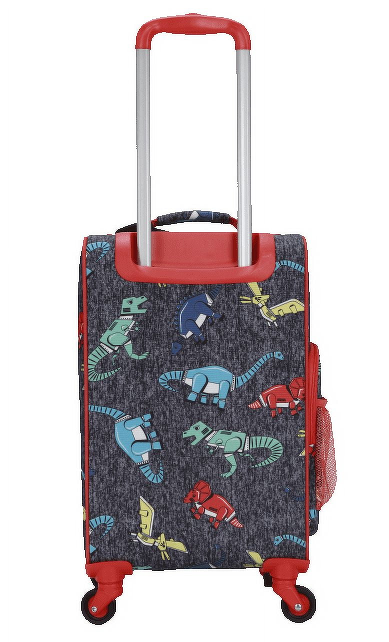 CRCKT 3 Piece Set Kids Let's Dino Soar 21-inch Softside Carry-On Luggage with Packing Cube and Luggage Tag, Dino Soar Print