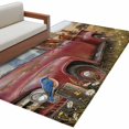 thumbnail image 2 of Farm Horse Animal Washable Area Rugs 4'x6', Vintage Red Truck Daisy Brown Tree House Low Pile Throw Living Room Rug Non-Slip Sturdy Edge Binding Carpet for Indoor Entryway Bedside Kitchen, 2 of 9