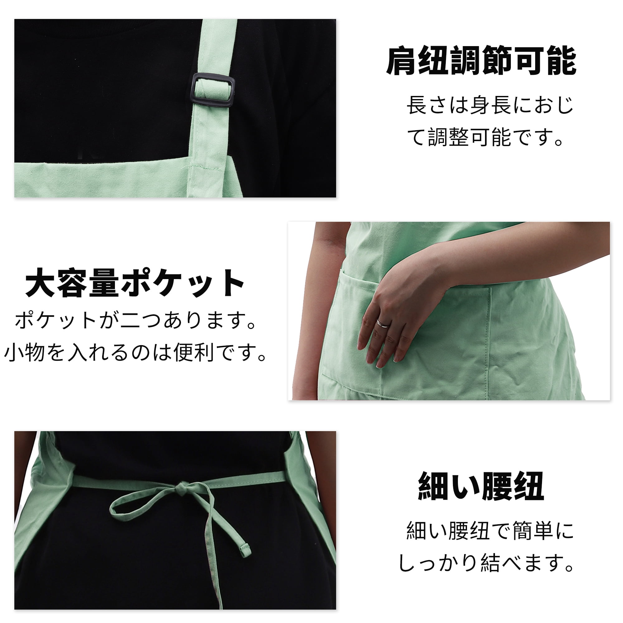 Unique Bargains Cotton Kitchen Apron with Headband for Cooking Baking Cleaning Green