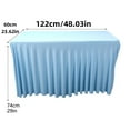 thumbnail image 2 of Table Skirt for 4ft Rectangle Tables - One-Piece Elastic Spandex Table Cover with Ruffles for Banquets, Weddings, Parties & Events - Resistant Tablecloth Skirt, 2 of 6