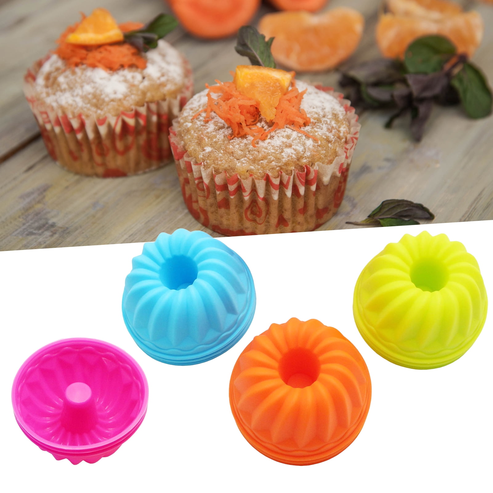 Details about   12Pcs/set Mini Pumpkin Silicone Cupcake Baking Cups Nonstick Pastry Muffin Mold 