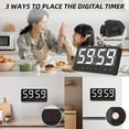 thumbnail image 4 of PULIVIA Rechargeable LED Digital Timer with Countdown, Memory, 6 Alarm Sounds, Adjustable Volume, Magnetic Stand, USB-C – for Kitchen, Study, Office, 4 of 7