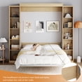 thumbnail image 4 of WIILAYOK Queen Size Murphy Bed Cabinet in Natural with 5-Tier Storage Shelves, Foldable Platform Bed Wall Cabinet Bedframe for Small Space, Bedroom, Guest Room, 4 of 9