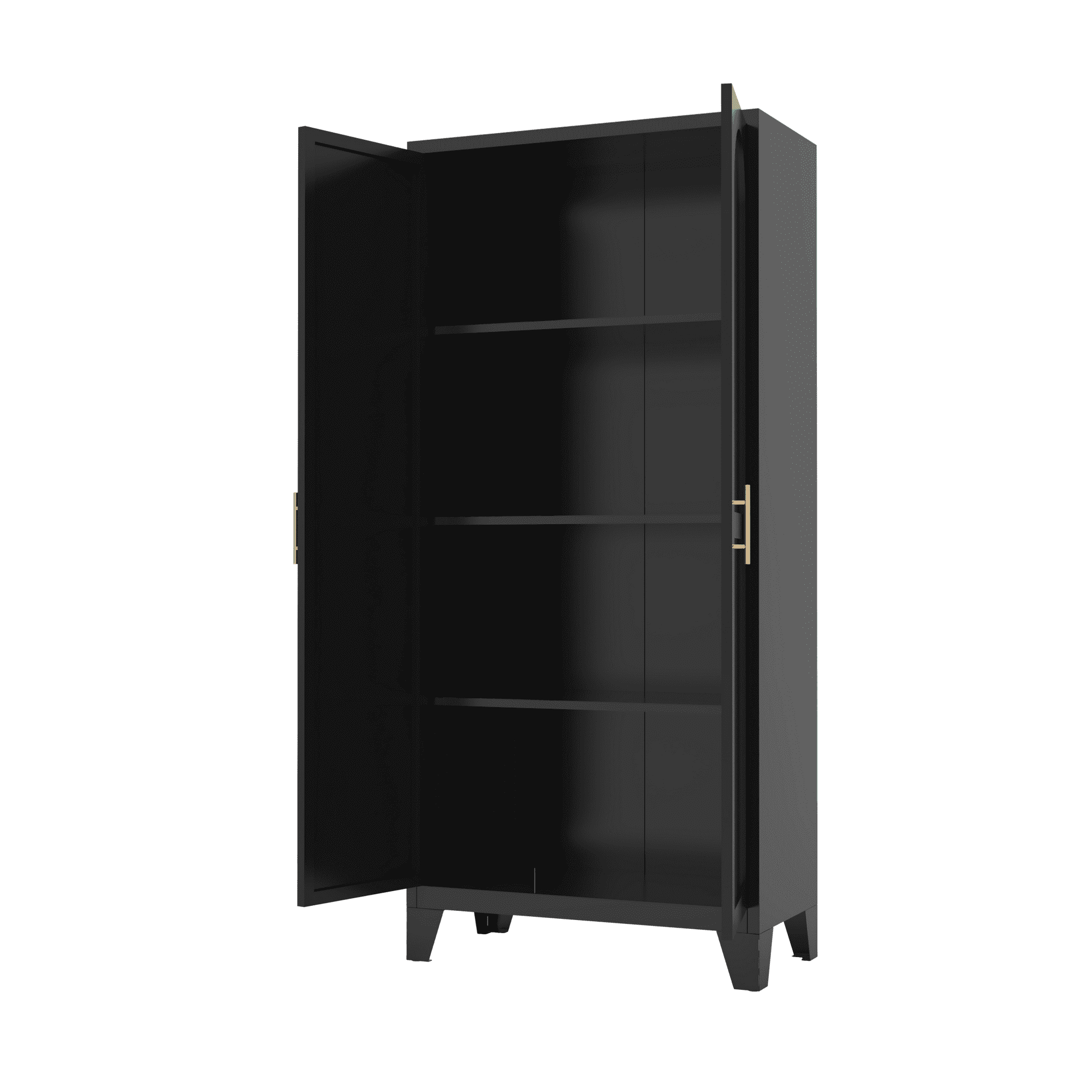 Homy Casa 60.8" Tall Black Storage Cabinet with Adjustable Shelves for Kitchen, Office, Entryway