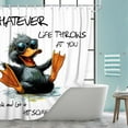 thumbnail image 5 of White and Black Shower Curtain,Funny Quotes Duck Bathtub Curtain,Animal Pet Bathroom Decor,Fabric Waterproof Bathroom Accessories with Hooks,69X70 in, 5 of 7