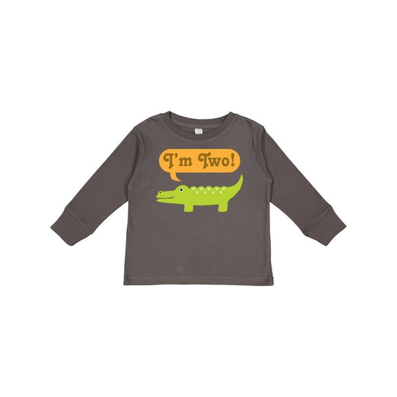 Inktastic I'm Two Alligator 2nd Birthday Boys or Girls Long Sleeve Toddler T-Shirt