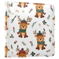thumbnail image 3 of Photo Album 11.8x11.2 Inch Leather Cover Photo Book Scrapbooking Albums for Weddings Birthdays Anniversaries Reindeer with Scarf Pattern, 3 of 9