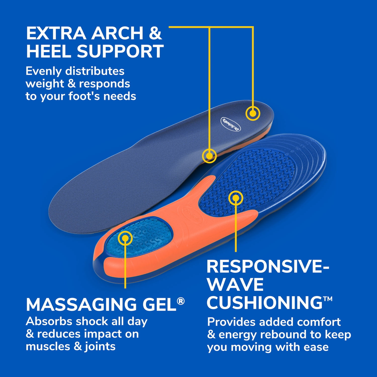 Dr. Scholl's® Extra Comfort All-Day Insoles with Gel, Trim to Fit , Mens Shoe Sizes 8-14, 1 Pair