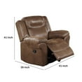 Betty 41 Inch Manual Recliner Armchair, Pull Tab Mechanism, Rich Brown