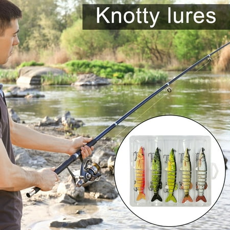 NIBOLOG 5Pcs 12.7CM/21.2G Fishing Lure with Sharp Hook 9-Section Multi-jointed Swimbait Realistic 3D Eyes Artificial Hard Bait Outdoor Fishing Accessories