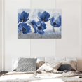 thumbnail image 5 of AEFER Blue Flower Wall Art Floral Pictures Wall Decor Large Canvas Prints Horizontal Unframed Artwork Paintings Home Office Decorations For Living Room Bedroom 24"x16", 5 of 6