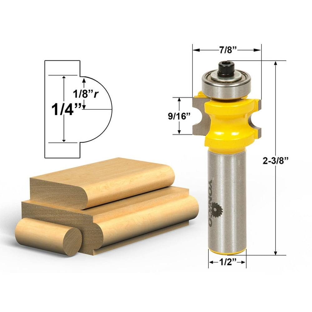 Bullnose Router Bit 1/8"r 1/4" bead 1/2" Shank Yonico 13113
