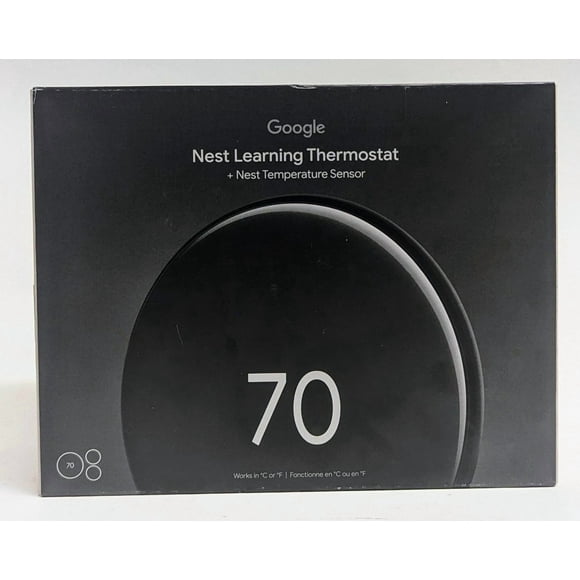 Google Nest Thermostat d'Apprentissage 4e Gén. avec 2x Capteurs Nest - Obsidienne Polie