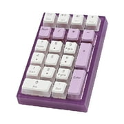 Wired Mechanical Numeric Keypad, Financial Accounting Keyboard, Plug and Play, 21 Keys Number Pad for Office Home Gaming Travel Desktop Violet