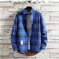 thumbnail image 4 of Men's Flannel Plaid Shirt Jacket Winter Warm Long Sleeve Quilted Fleece Sherpa Lined Plaid Coats Soft Button Down Thick Shirts Jackets on Clearance, 4 of 4