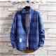 thumbnail image 5 of Chaqueta informal Augper para hombre, con forro polar y sherpa, de franela a cuadros y botones, para exteriores, 5 of 6
