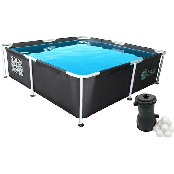 Lark 7' x 24" Square Metal Frame Splash Pool with 530 gallon Filtration Pump