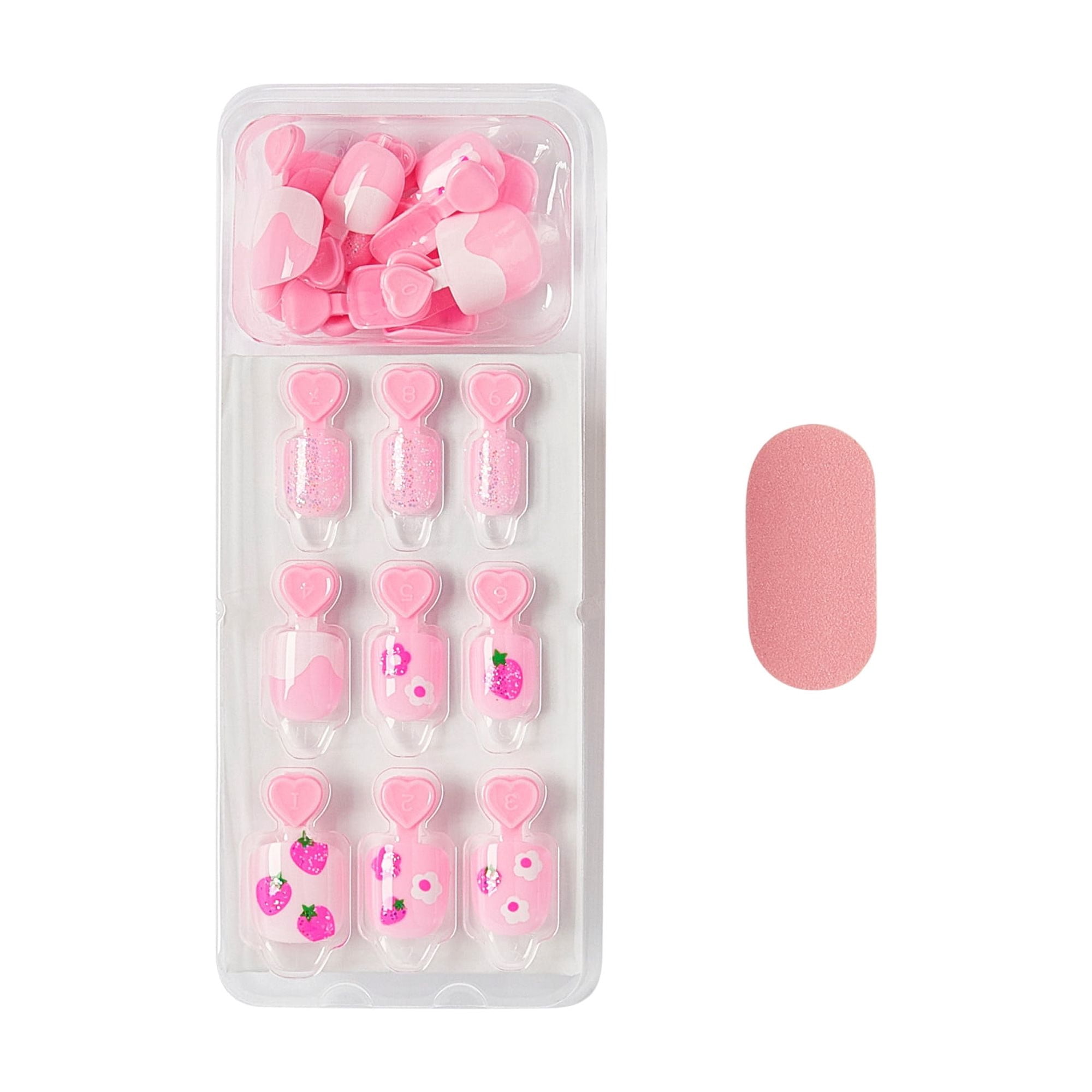 KISS imPRESS Enfants – Trop Framboise, Rose, Squoval, Ongles pour enfants, 20 unités