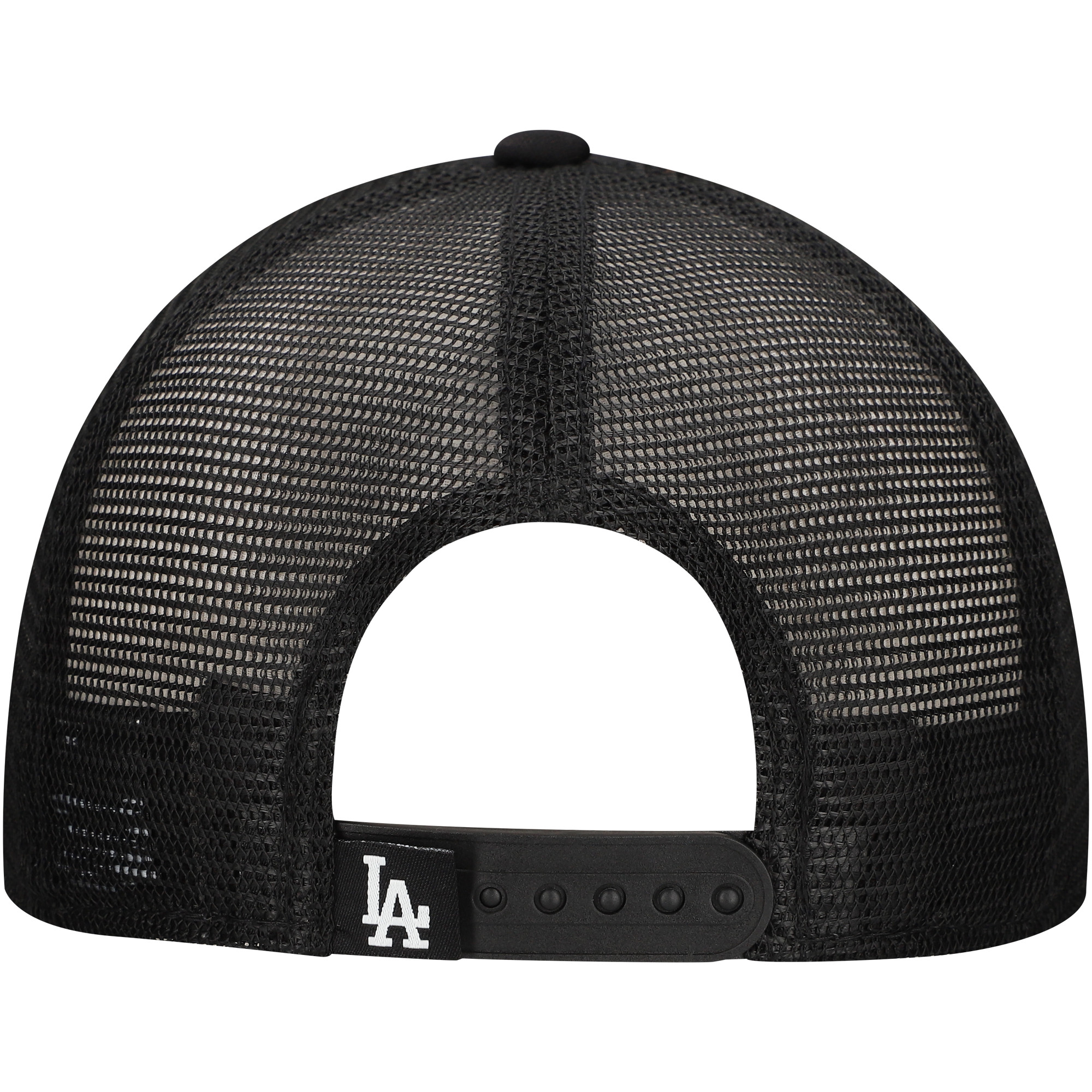 Men's New Era Black Los Angeles Dodgers Retro Bold A-Frame Trucker 9FORTY Adjustable Hat