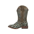 thumbnail image 3 of Roper Girls Glitter Leopard Square Toe Cowboy Mid Calf Boots, 3 of 5