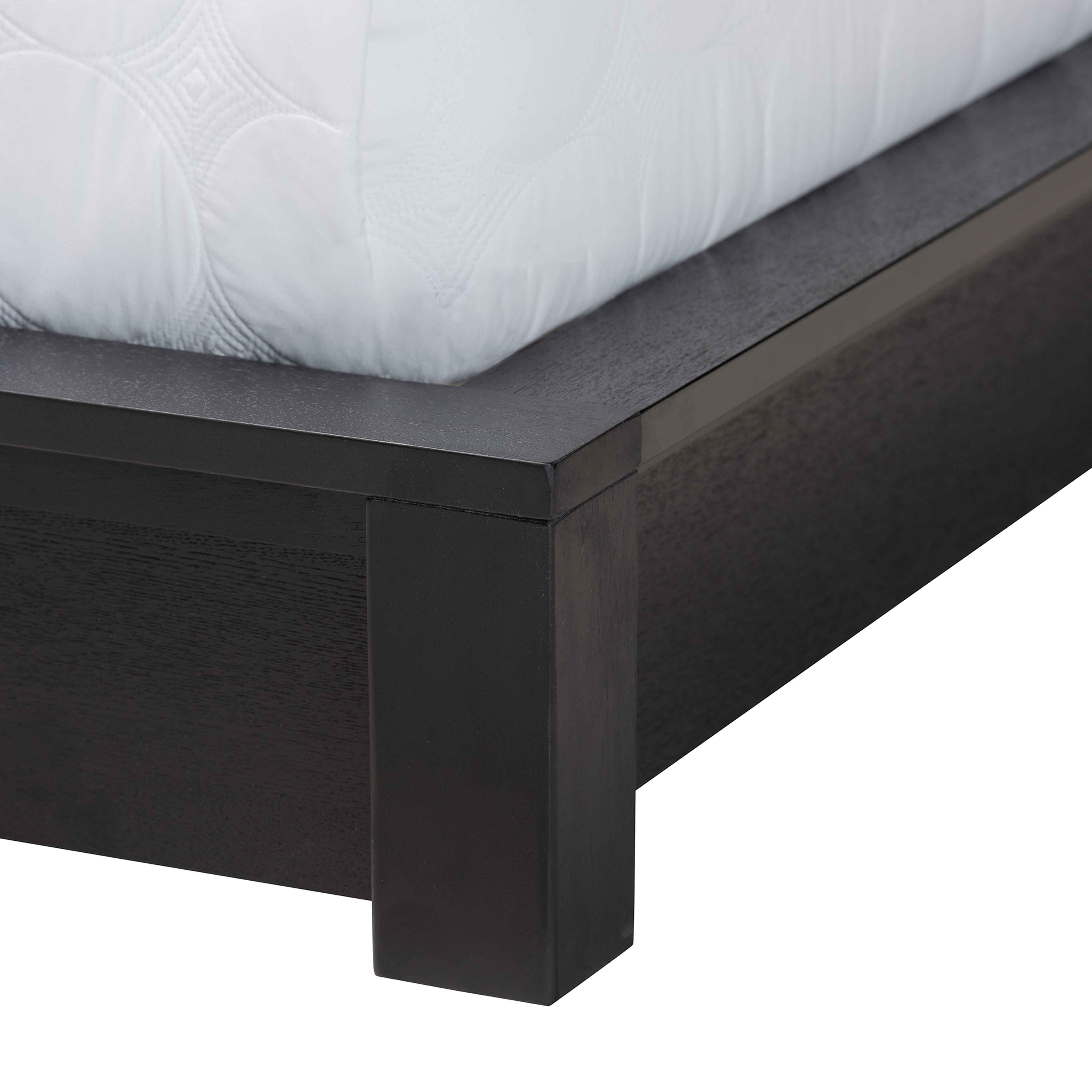 Baxton Studio Elina Modern Platform Bed, Queen, Ebony Black