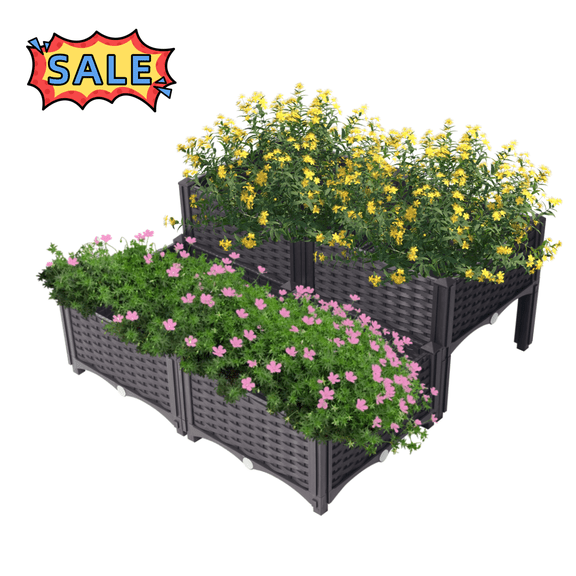 Tcbosik 2-Tier Raised Garden Bed, Elevated Planter Box with Legs for Growing Vegetables, Flower Stand Container for Outdoor, Yard, Patio, Balcony, Brown