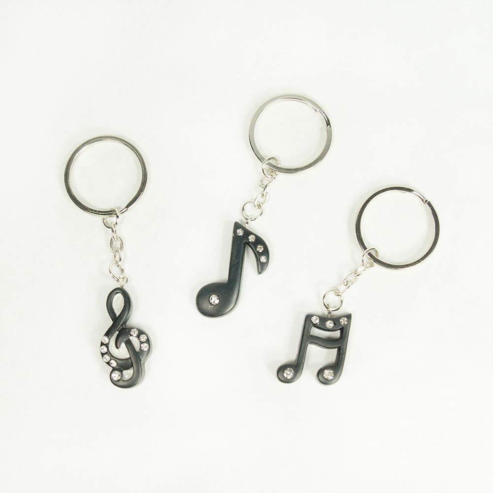 Musical note beaded keychain