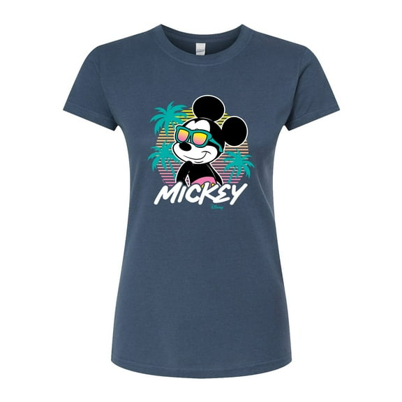 Disney - Mickey Sunset Shades - Juniors Fitted Graphic T-Shirt