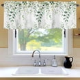 thumbnail image 6 of Eucalyptus Leaf Window Valance for Kitchen, Watercolor Green Plant Country Rod Pocket Short Curtain for Small Windows, Light Filtering Decorative Valance, 42 x 18 Inch, 1 Panel, 6 of 9