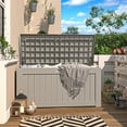 thumbnail image 6 of Patiowell 120 Gallon Large Deck Box, Outdoor Lockable Storage Box for Gardening Tools, Waterproof Deck Box for Patio Furniture, Light Brown, 6 of 8