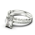 thumbnail image 4 of Art deco 2.00 Carat Emerald Cut Diamond Moissanite Engagement Ring Set, Wedding Ring in 10k Solid White Gold, Feminine Gift, Promise Ring, Anniversary Gift, 4 of 4