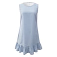 thumbnail image 5 of ZHOGXU Womens Summer Dresses Sleeveless Round Neck Striped Print A Line Elegant Relaxed Fit Dress For Casual Daily Wear,Blue,M, 5 of 6