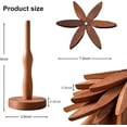 thumbnail image 4 of Tree Design Trivet Mats Set of 4 Walnut Wood Foldable Heat Resistant Hot Dish Holders Kitchen Pot Bowl Teapot Table Protection Anti-Heat Pads, 4 of 6