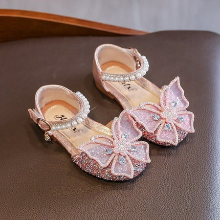 

Summer Bow Pearl Soft Bottom Girls Princess Sandals for 1 2 3 4 5 67 8 9 10 11 12 years old kids