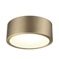 thumbnail image 3 of Globe Electric Edinburg Matte Brass LED Integrated Indoor Flush Mount Ceiling Light with Frosted Glass Shade, 3 of 5