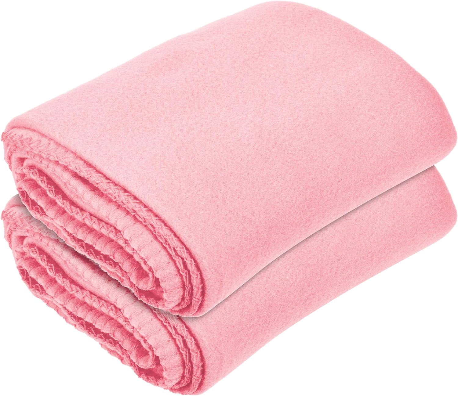 Imperial Home 50” x 60” Soft Fleece Throw Blanket for Home & Travel, Pink 24-Pack