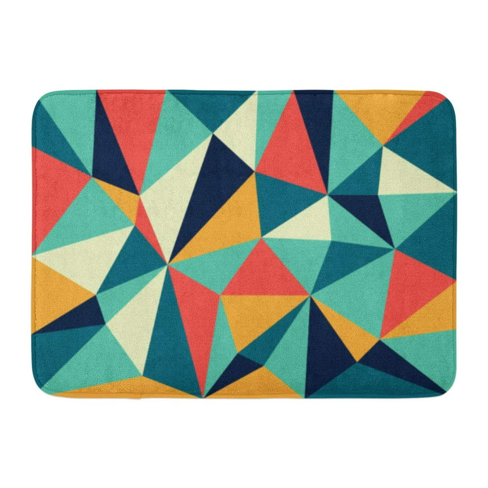 LADDKE Colorful Modern Abstract Geometric Mid Century Retro Space Pattern Wall Doormat Floor Rug