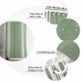 thumbnail image 3 of Sage Dark Shower Curtain, 60" x 72", Green White Striped Waterproof Bathroom Curtain Washable Shower Curtain Set with 12 Hooks, 3 of 6